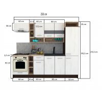 Bucatarie COSSY NEW 250 A1 Wenge / Decor 7648
